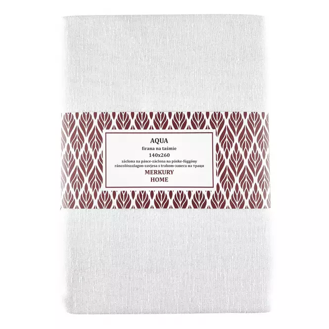 Záclona na páske  AQUA polyester biela 140x260 Merkury Home