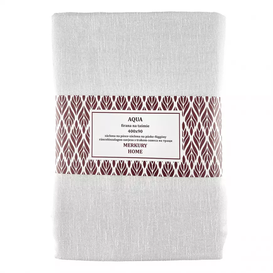 Záclona na páske  AQUA polyester biela 400x90 Merkury Home