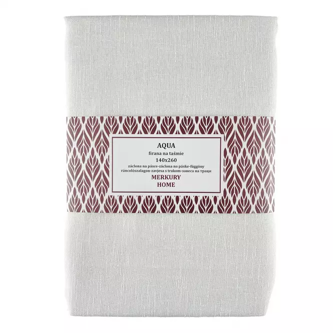 Záclona na páske  AQUA polyester ecru 140x260 Merkury Home