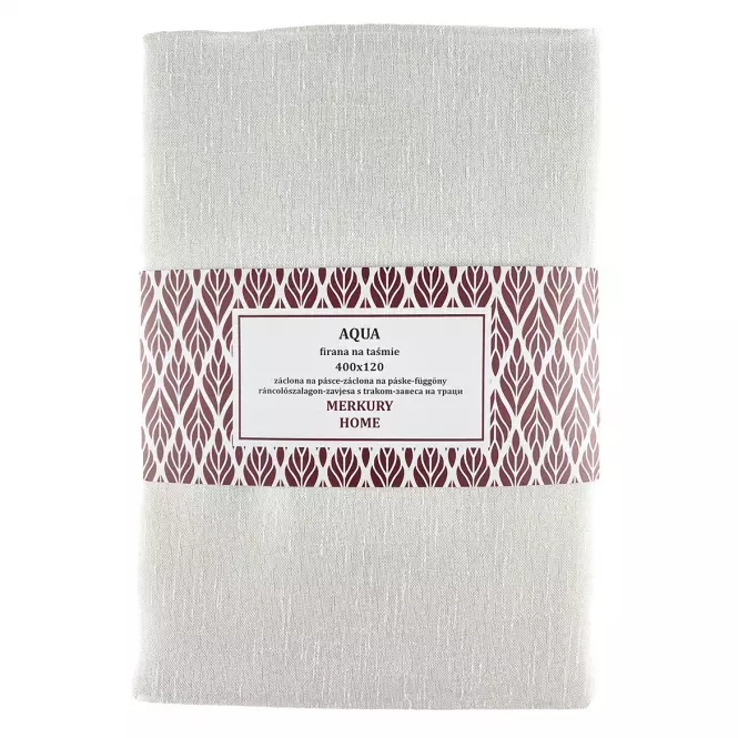 Záclona na páske  AQUA polyester ecru 400x120 Merkury Home