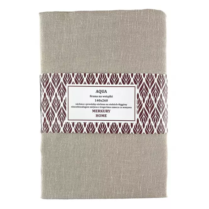 Záclona na šnurovanie AQUA polyester béžová 140x260 Merkury Home