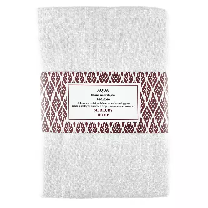 Záclona na šnurovanie AQUA polyester biela 140x260 Merkury Home
