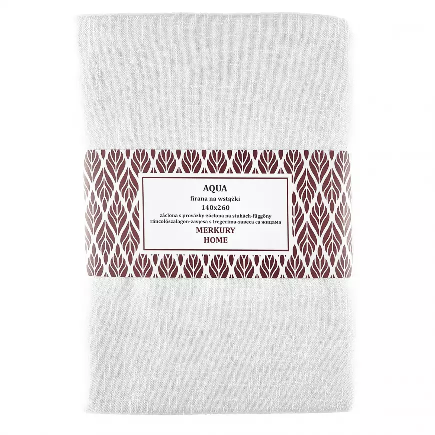 Záclona na šnurovanie AQUA polyester biela 140x260 Merkury Home