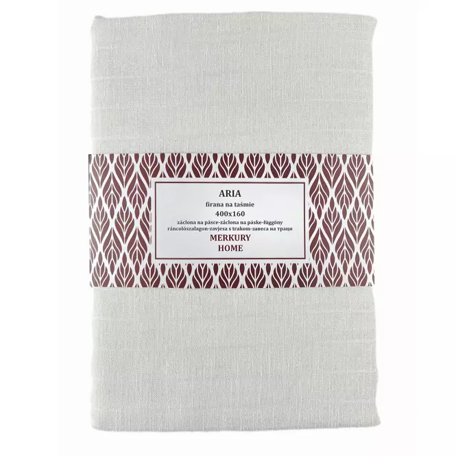 Záclona na páske  ARIA polyester ecru 400x160 Merkury Home