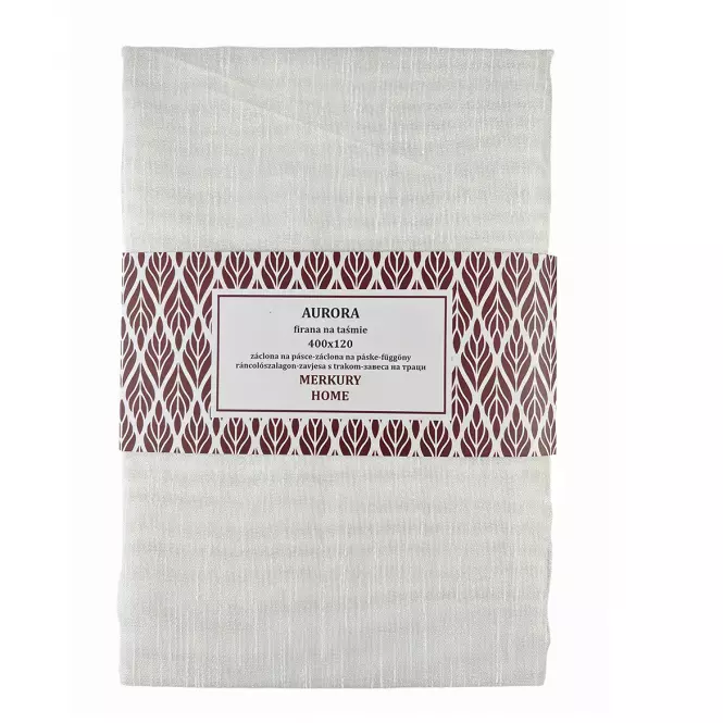Záclona na páske  AURORA polyester ecru 400x120 Merkury Home