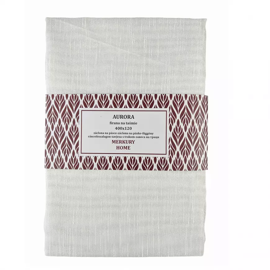 Záclona na páske  AURORA polyester ecru 400x120 Merkury Home