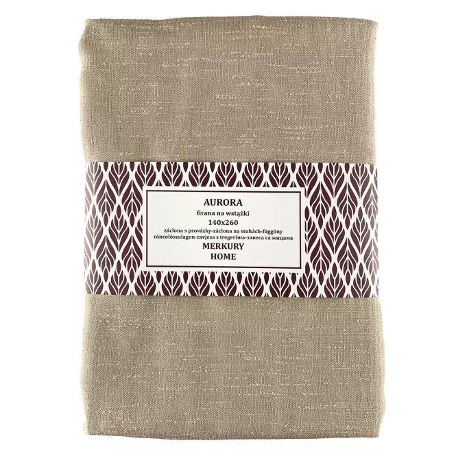 Záclona na šnurovanie AURORA polyester béžová 140x260 Merkury Home