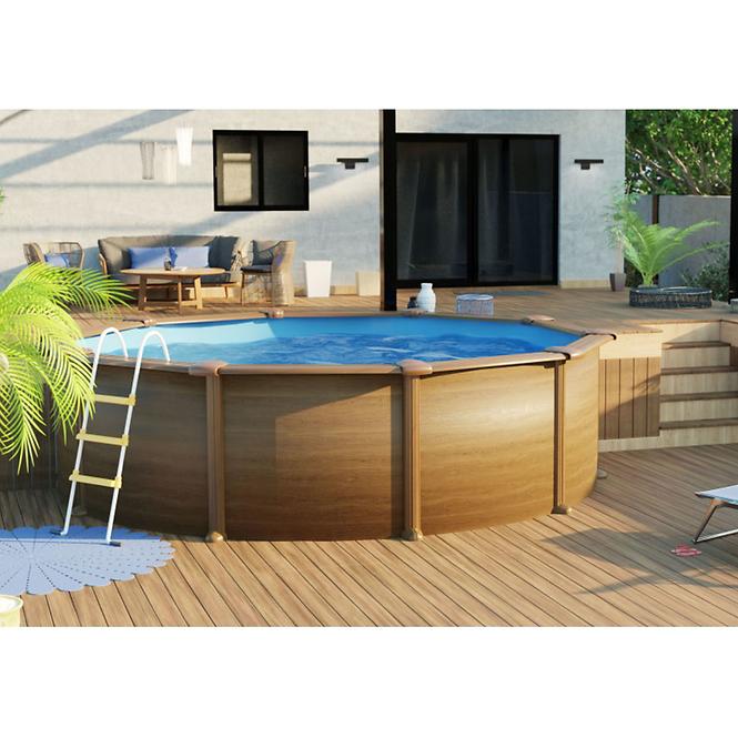 Oceľový bazén okrúhly drevo PACIFIC 4.6X1.2M KIT460W GRE