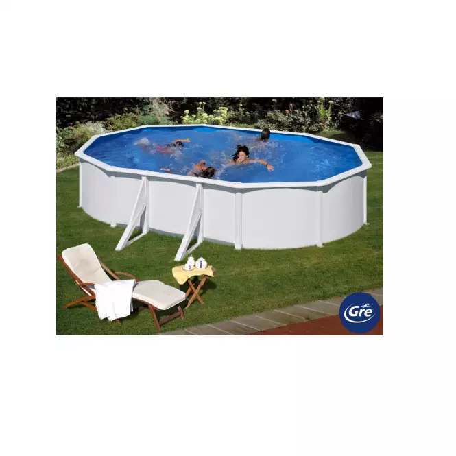 Oceľový bazén oválny biely FIDJI 5x3x1,2M GRE