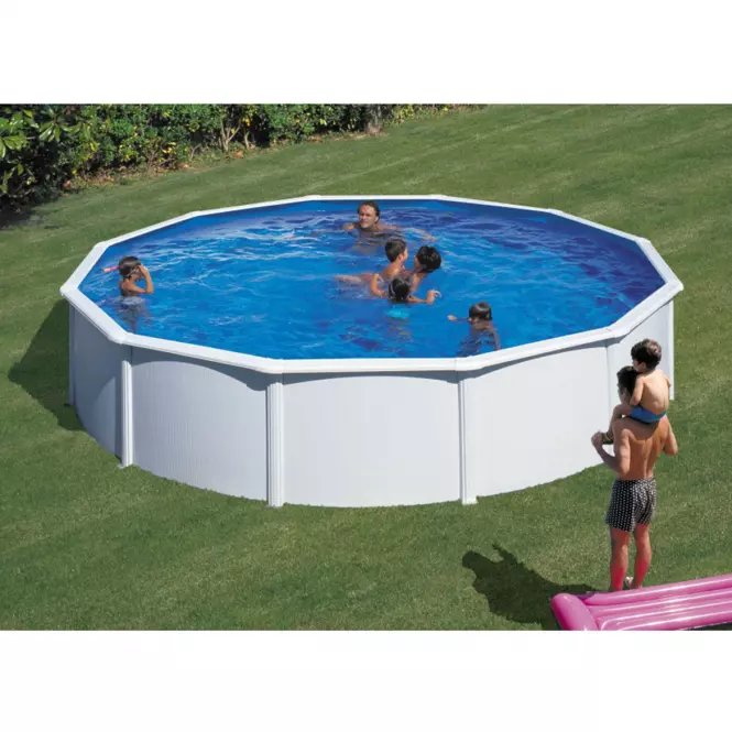 Oceľový bazén okrúhly biely FIDJI 5.5X1.2M KIT550ECO GRE