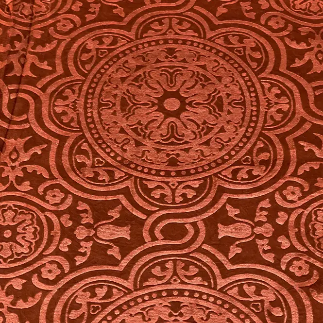 Závesová látka ORIENT VELVET oranžová 140 Merkury Home. Tovar na mieru