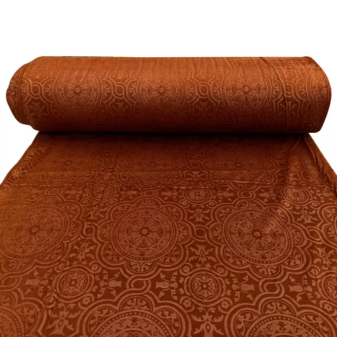 Závesová látka ORIENT VELVET oranžová 140 Merkury Home. Tovar na mieru