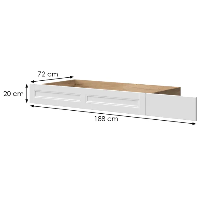 Zásuvka pod posteľ Tara fk/ta white/pacific walnut,2