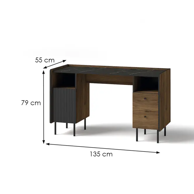Stôl Prestigo P9 Warmský orech/San Seb/čierny mat,2