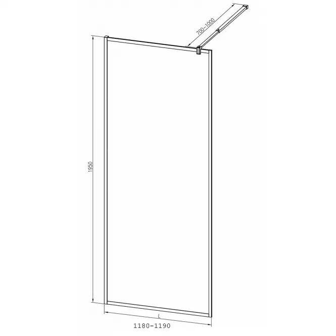 Sprchová stena Walk-in Blur 120x195 black