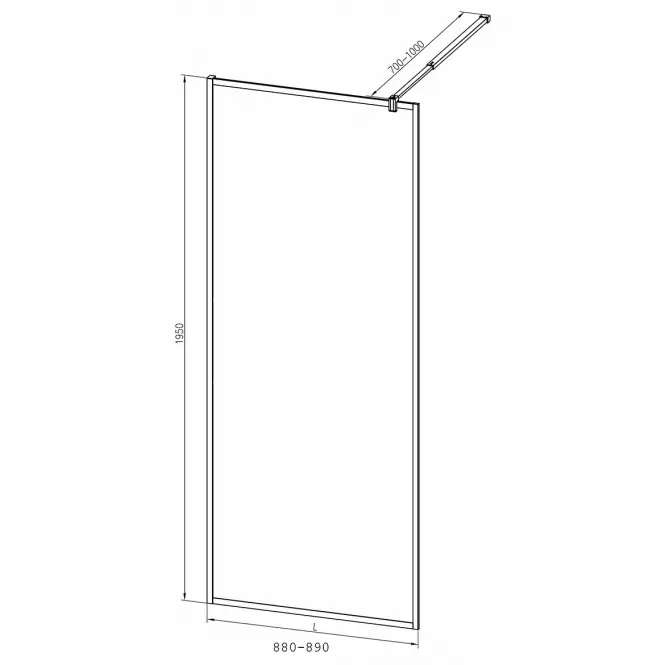 Sprchová stena Walk-in Blur 90x195 black