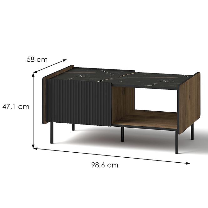 Konferenčný stolík Prestigo P11 vojnový orech/San Seb/čierny mat,2