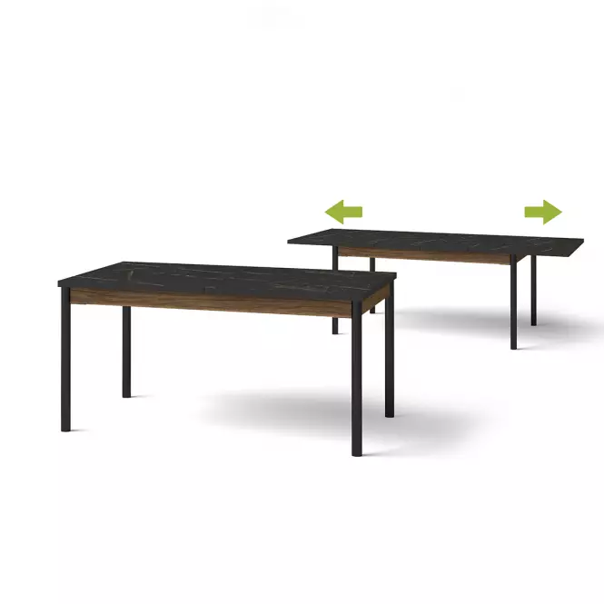 Rozkladací stôl Prestigo P14 160/200x90cm Vojnový orech/San Seb/Čierny mat