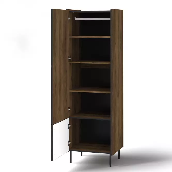 Šatníková skriňa Prestigo P2 2d Orech War/San Seb/Black Matt