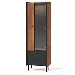 Vitrína Prestigo P3 1d1w2s Walnut War/San Seb/Black