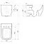 Závesná WC misa Matrix Square Rimless s doskou voľne padajúca,2