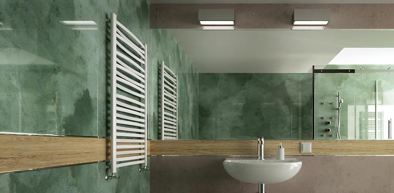 Kúpeľňový radiátor Łezka 3D Ł3D 16/40 910x440 mm