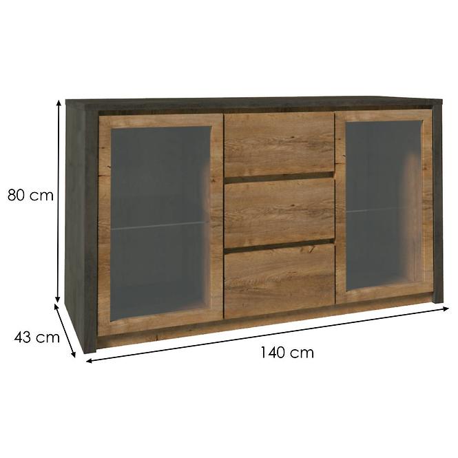 Komoda Montana k2d dub lefkas smooth grey