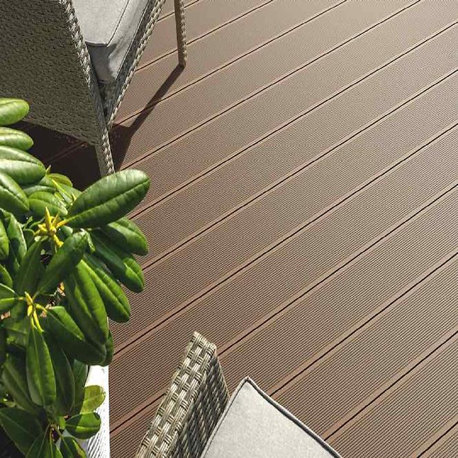 Brúsená kompozitná terasová doska Bergdeck gaštan 2400x150x25mm,3