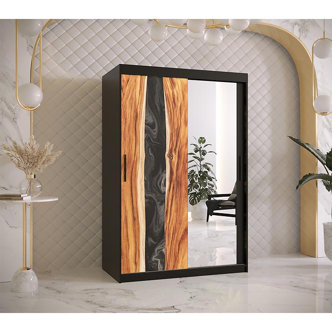 Skriňa Resin II 120 čierna/zrkadlo
