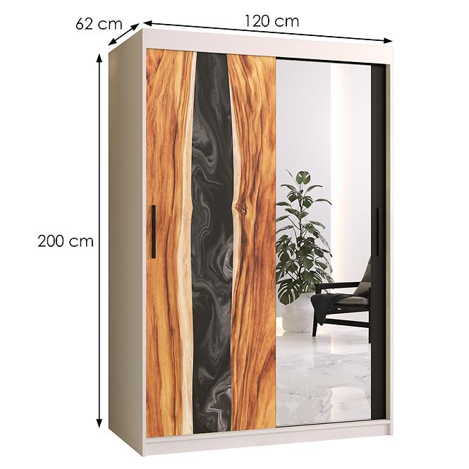 Skriňa Resin II 120 biela/zrkadlo