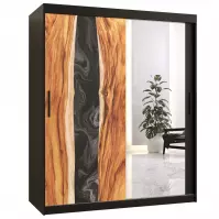 Skriňa Resin II 150 čierna/zrkadlo