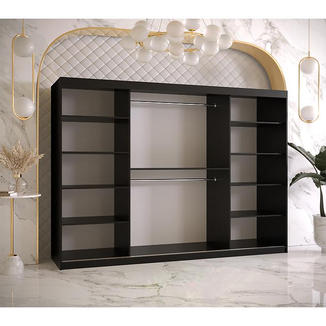 Skriňa Resin II 250 čierna/zrkadlo