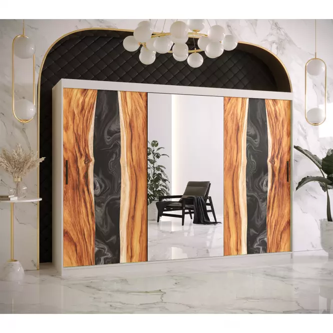 Skriňa Resin II 250 biela/zrkadlo