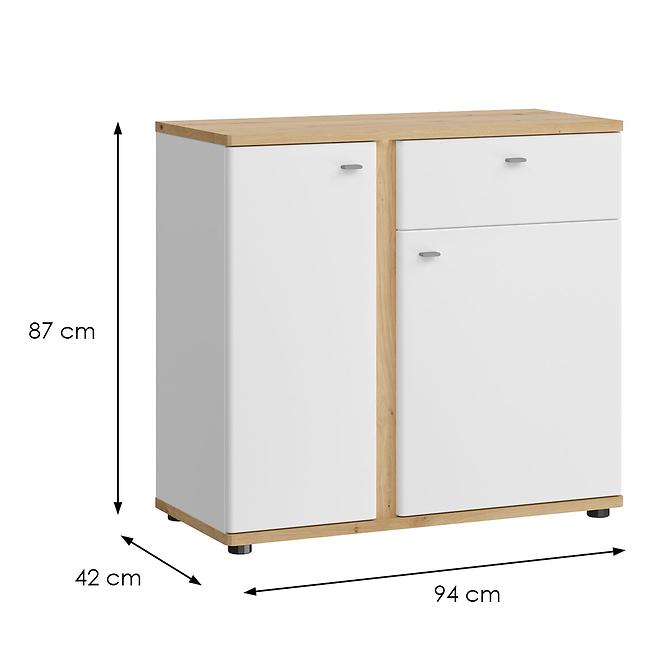 Komoda Avila 2D1S AILK02 biela/dub artisan,2