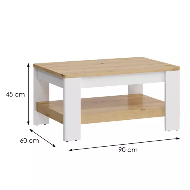 Konferenčný stolík Avila AILT01 biela/dub artisan