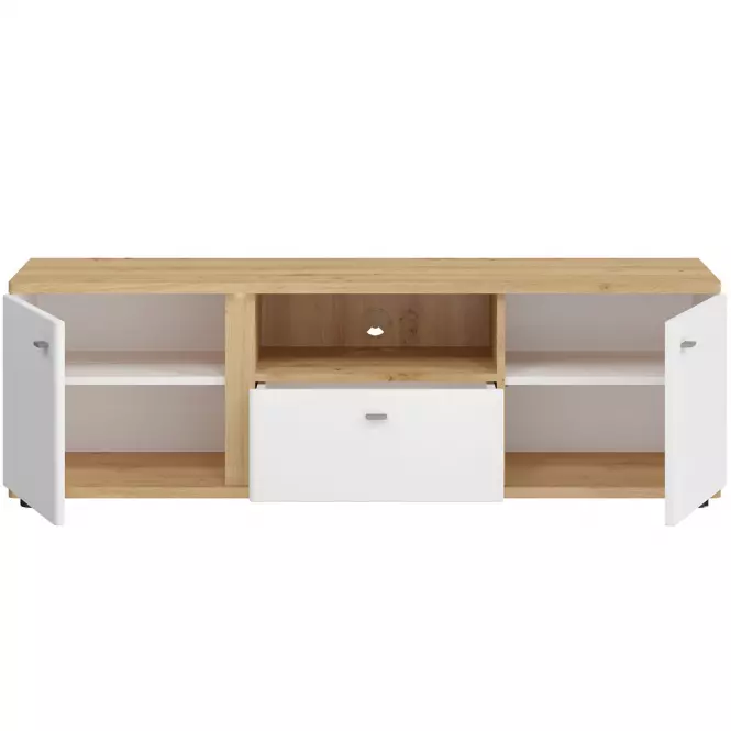 TV stolík Avila 2D1S AILF01 biela/dub artisan