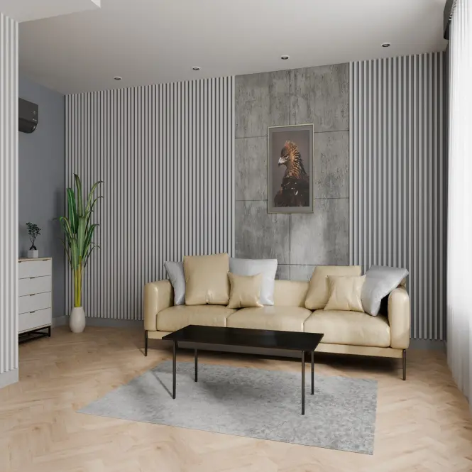 Dekoračná lamelová MDF lišta 3D na stenu biela 30x38x2750 mm