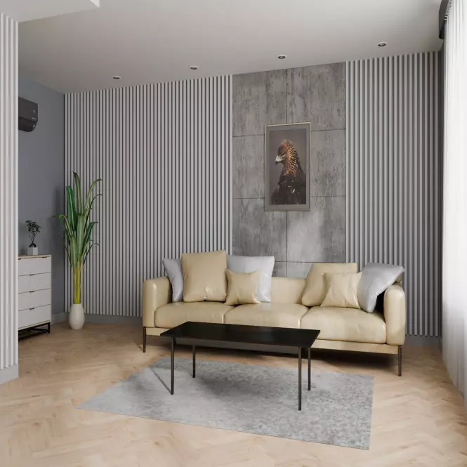 Dekoračná lamelova MDF lišta 3D na stenu biela 30x38x2750mm