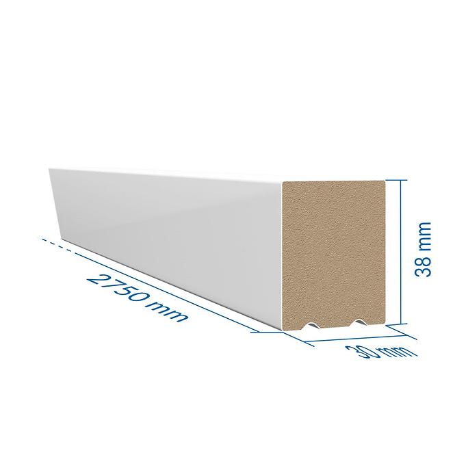 Dekoračná lamelova MDF lišta 3D na stenu biela 30x38x2750mm