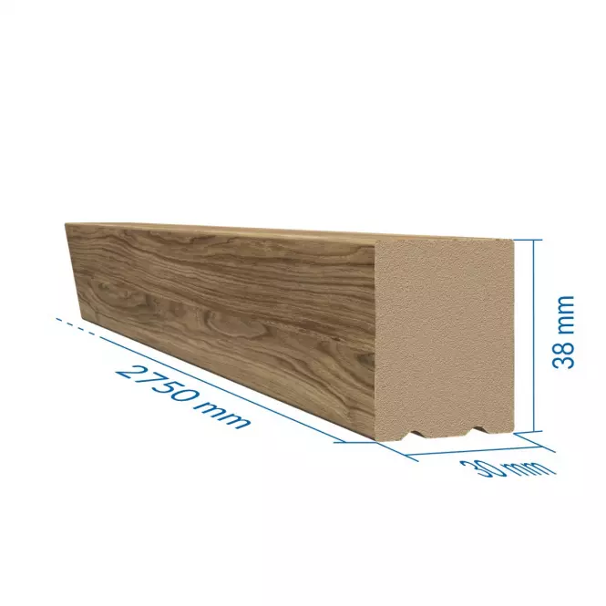 Dekoračná lamelova MDF lišta 3D na stenu dub catania 30x38x2750mm