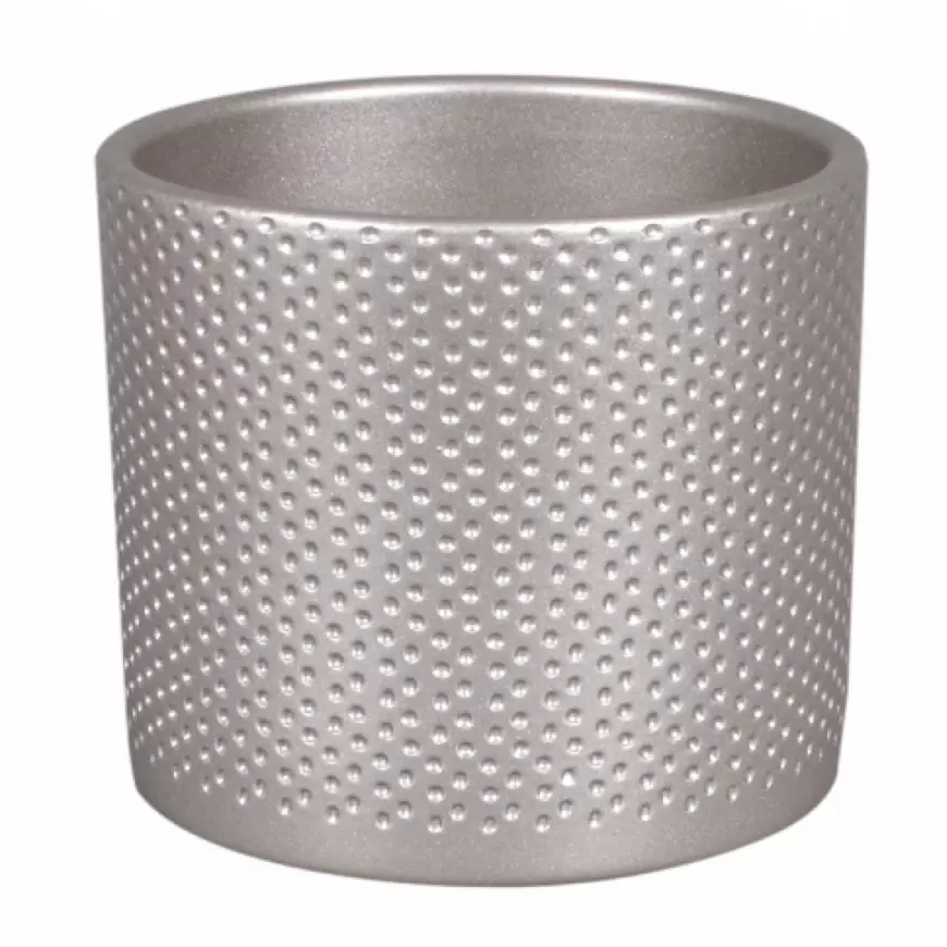 Obal na kvetináč Zeus Dots 15 cm sivý