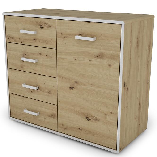 Komoda Capannoli 100 4s 1d dub artisan/biela,4