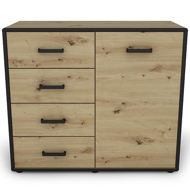 Komoda Capannoli 100 4s 1d dub artisan/čierna,3