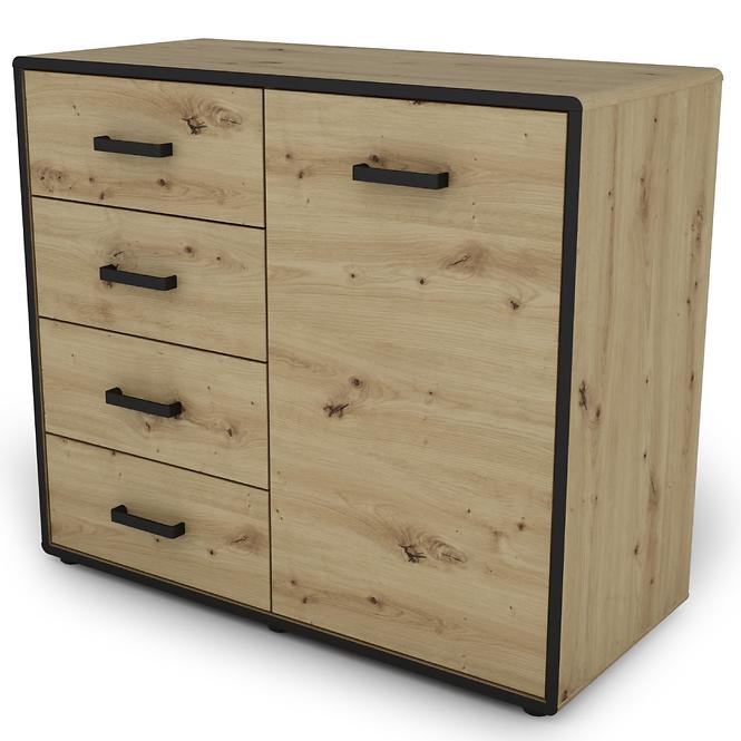 Komoda Capannoli 100 4s 1d dub artisan/čierna