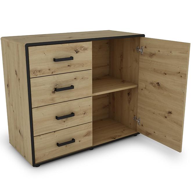 Komoda Capannoli 100 4s 1d dub artisan/čierna,5