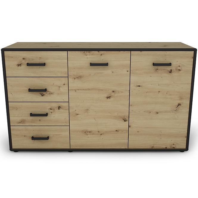 Komoda Capannoli 148 4s 2d dub artisan/čierna