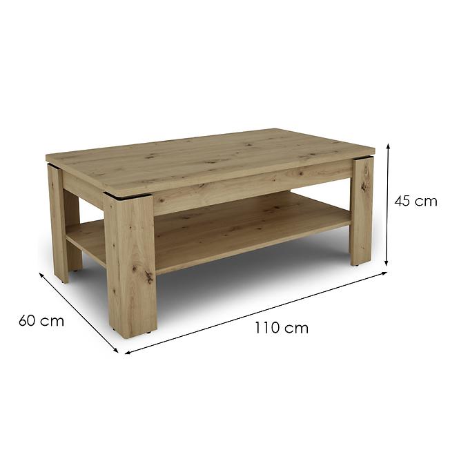 Konferenčný stolík Capannoli ct dub artisan/čierna
