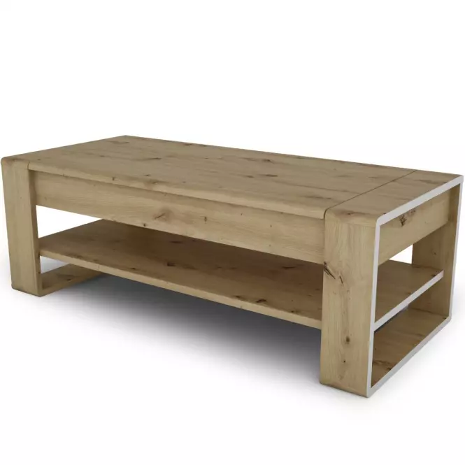 Konferenčný stolík Capannoli lift top dub artisan/biela