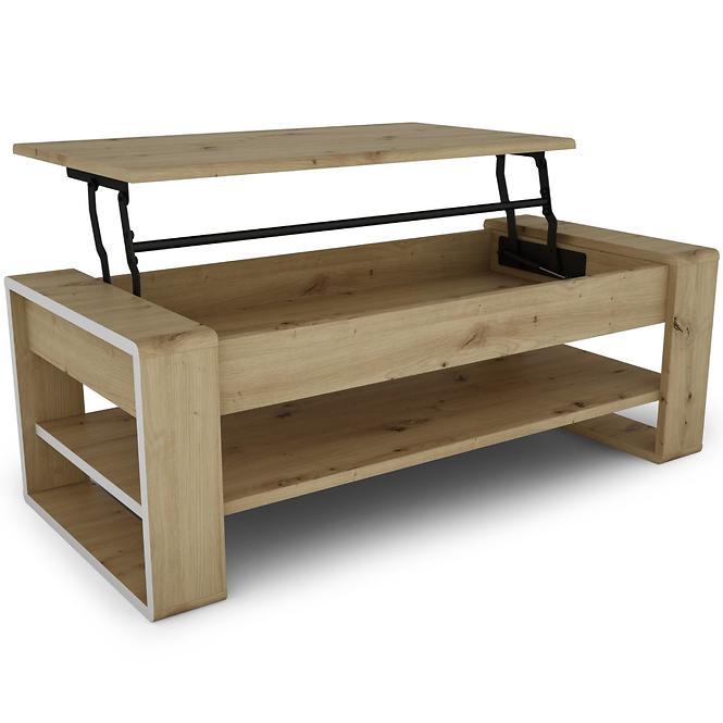 Konferenčný stolík Capannoli lift top dub artisan/biela,6