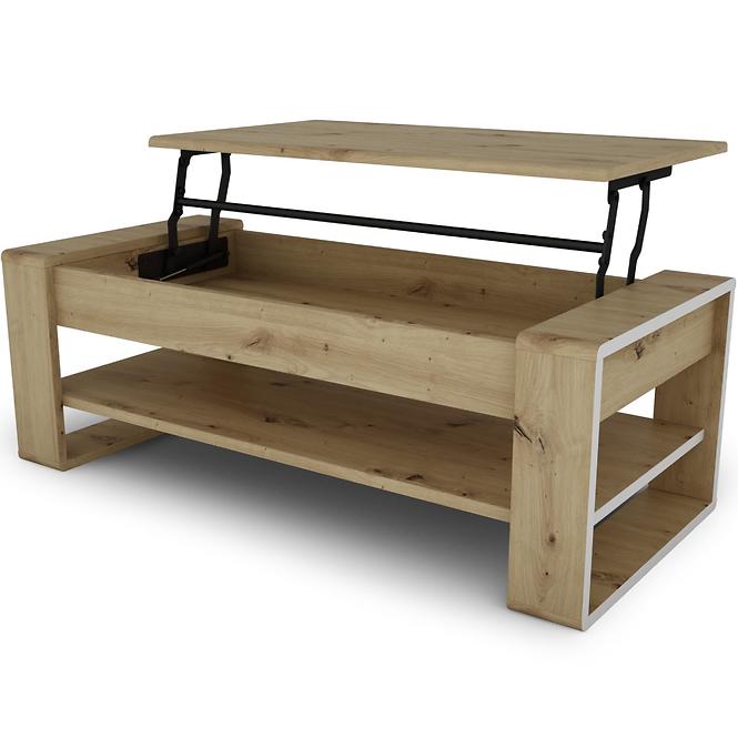 Konferenčný stolík Capannoli lift top dub artisan/biela,7